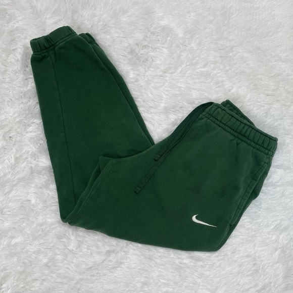 Nike Sportswear Club Fleece Joggers Womens Size Medium Green Cotton Sweat Pants - Picture 1 of 11